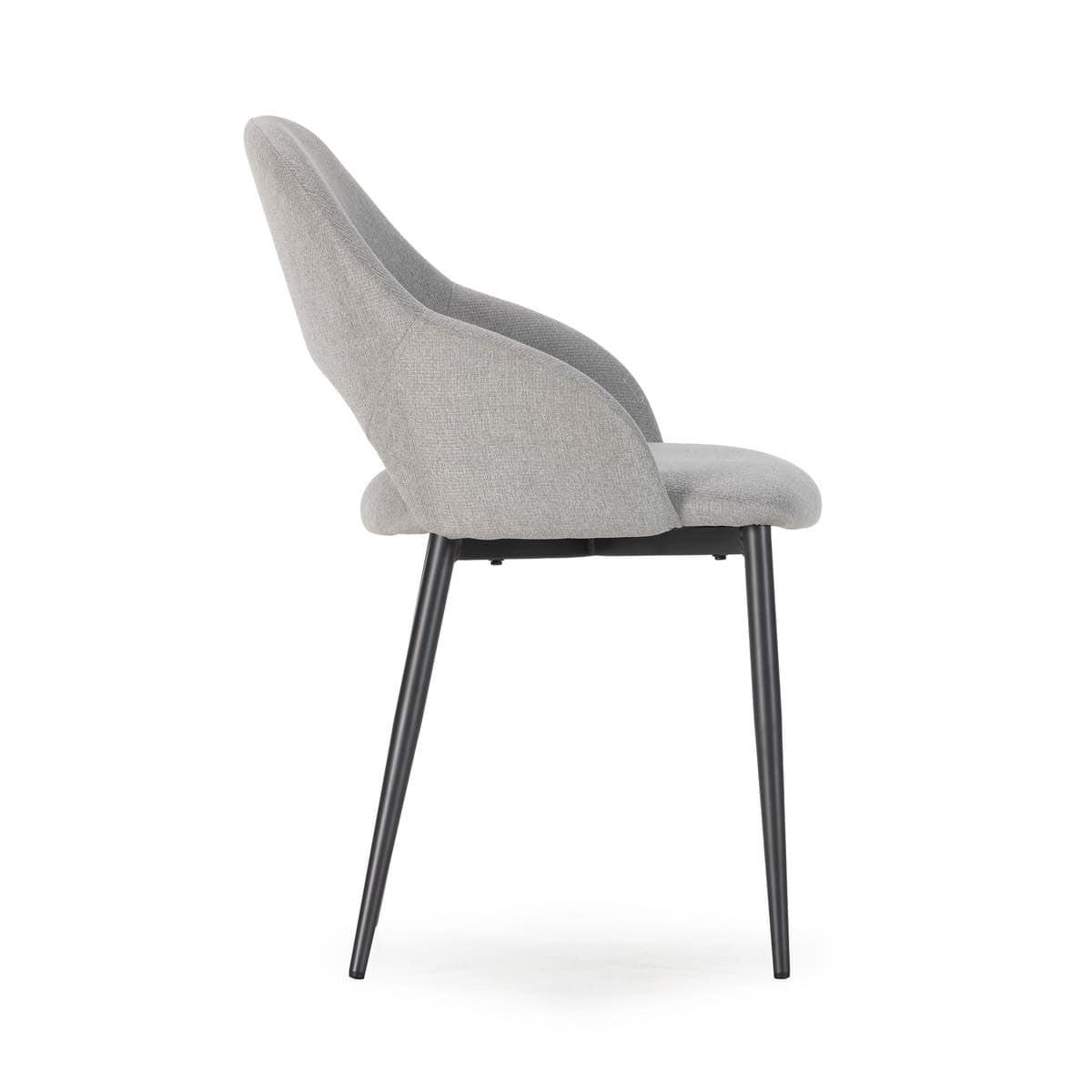 STÜHLE 2er-Set mit Stoffbezug und Metallfüßen 57/84/54 cm - Grau, Textil (57/84/54cm) - Calicosy