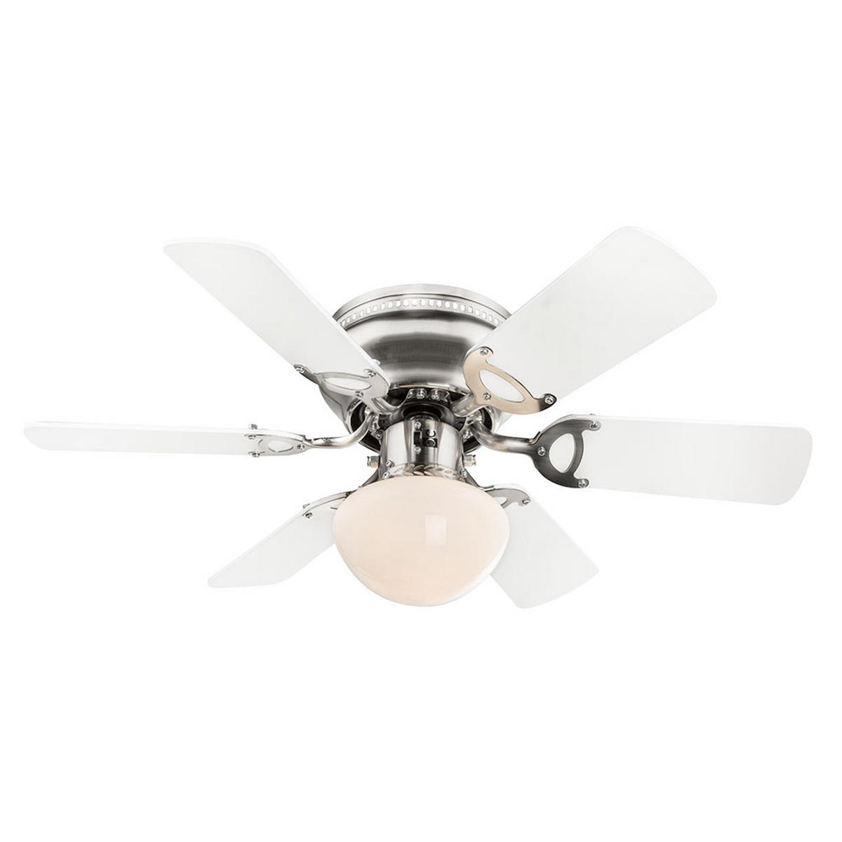 LED DECKENVENTILATOR Silber Sperrholz - Silberfarben, Glas (76/76/28cm) - Globo Lighting