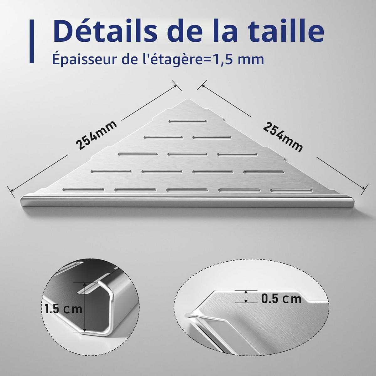 DUSCHREGAL , Duschablage, Badezimmerablage - Silberfarben, Metall (25/1.5/25cm) - BELZ