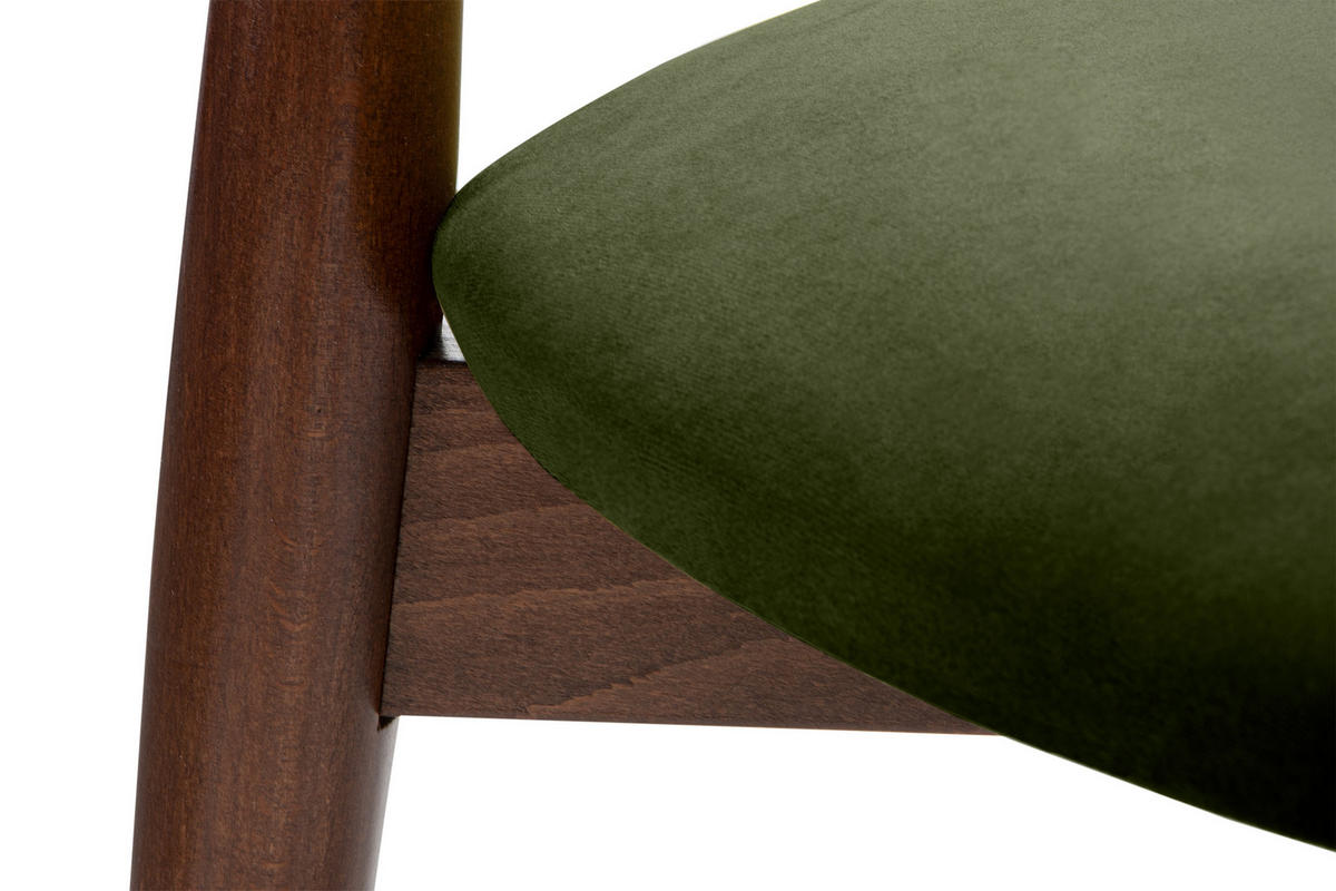ESSZIMMERSTÜHLE RABI (2er-Set), grün / Nussbaum mittel - Haselnussfarben/Grün, Holz/Buchenholz (47/79/45cm) - KONSIMO®