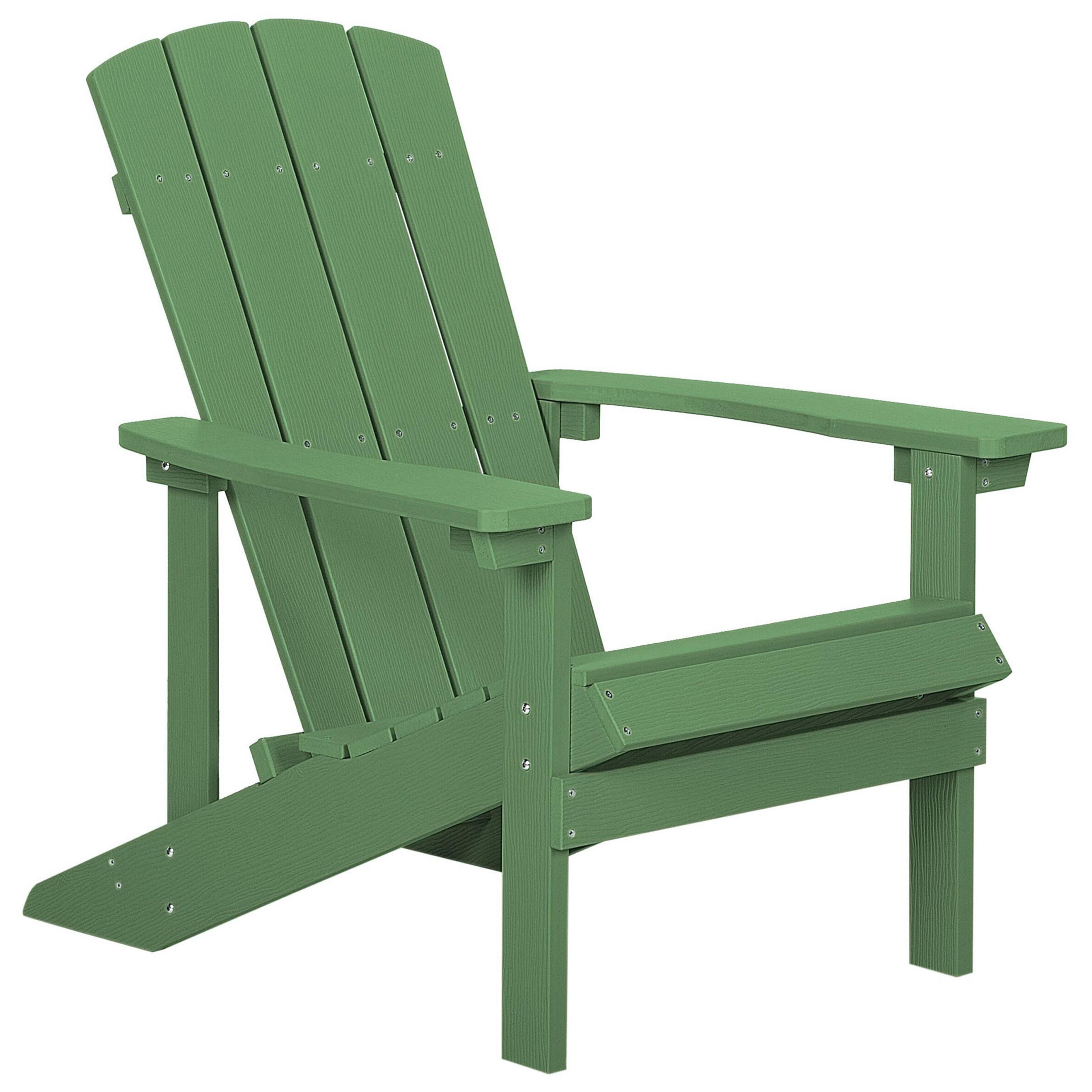 GARTENSTUHL Kunstholz grün Adirondack - Grün, Kunststoff (75/88/88cm) - Beliani