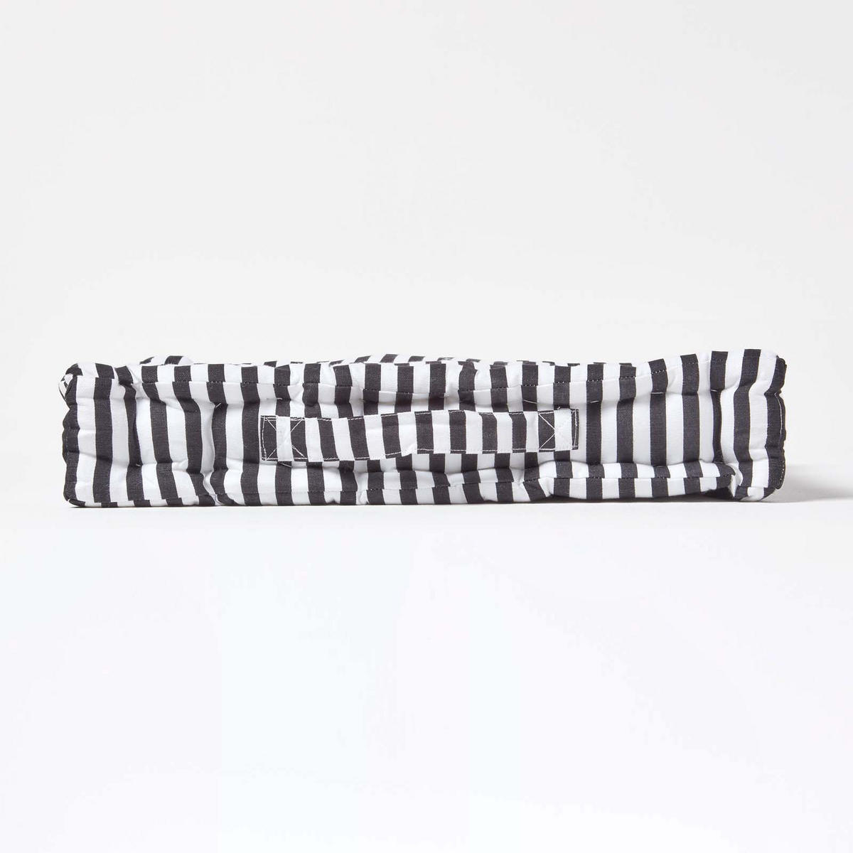 SITZKISSEN schwarz-weiß gestreift 40/40/8 cm - Schwarz, Textil (40/40/8cm) - Homescapes