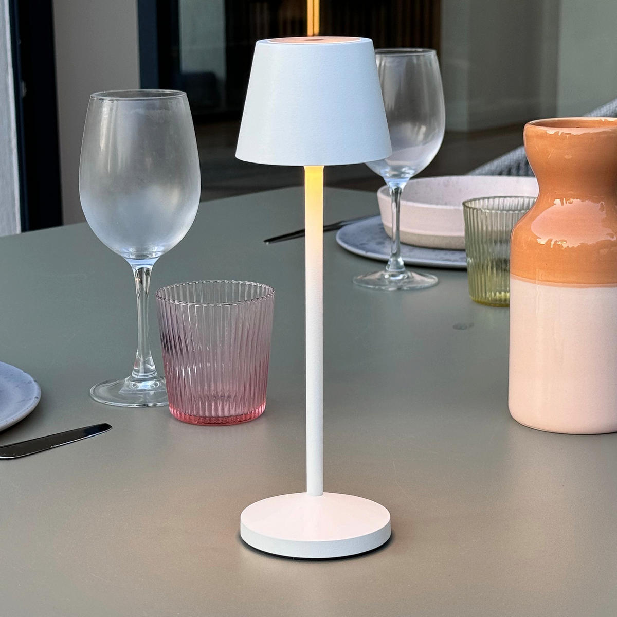 TISCHLAMPE EMILY weiß - Weiß, Metall (7.5/7.5/20cm) - Lumisky