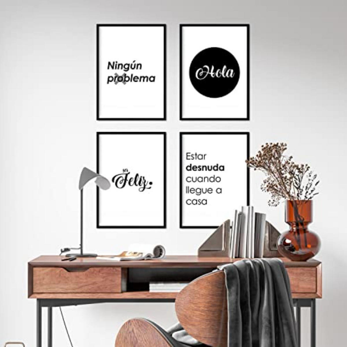 POSTER Set mit 4 Hallo TypografieStil A3 Rahmenlos - Klar, Papier (29.7/3cm) - Nacnic