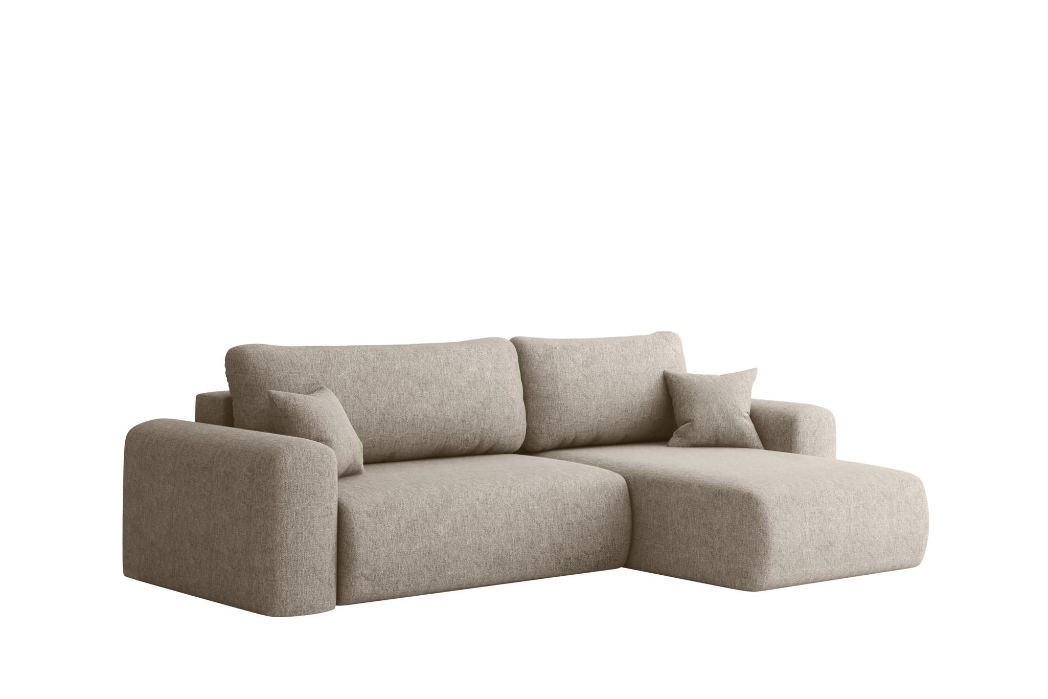 ECKSOFA Flora In Verita - Champagner, Holzwerkstoff/Textil (272/145cm) - Fun Möbel
