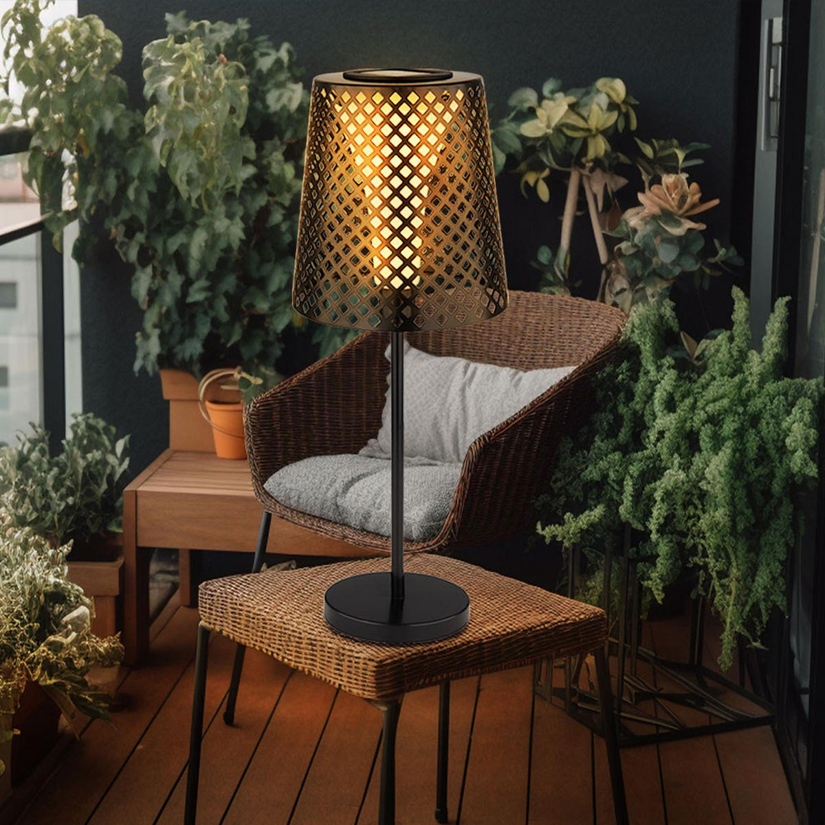 LED AUSSENLEUCHTE Metall Schwarz - Schwarz, Metall (18/18/50cm)