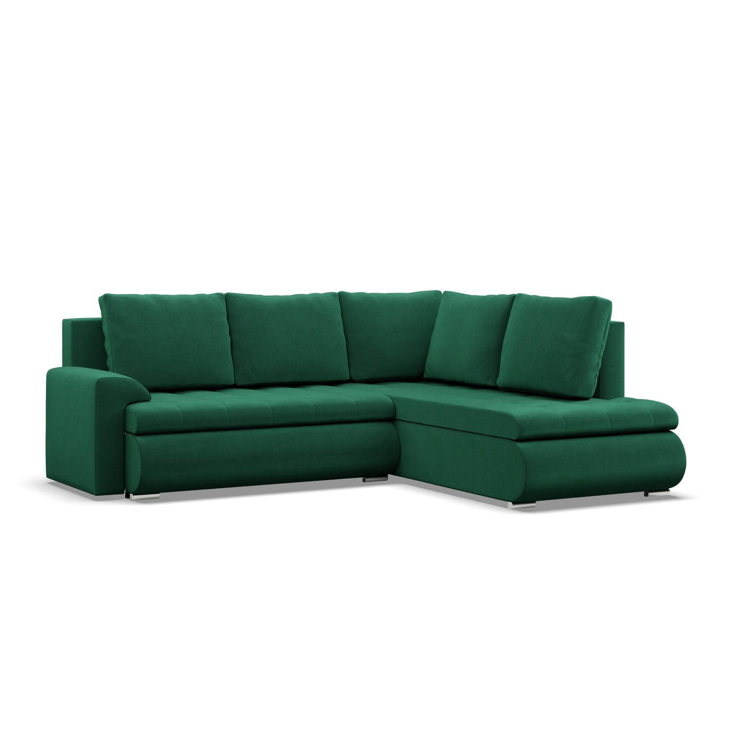 ECKSOFA RECHTS MIT SCHLAFFUNKTION FORESTA, Dunkelgrün - Dunkelgrün, Textil (230/200cm) - Mebligo