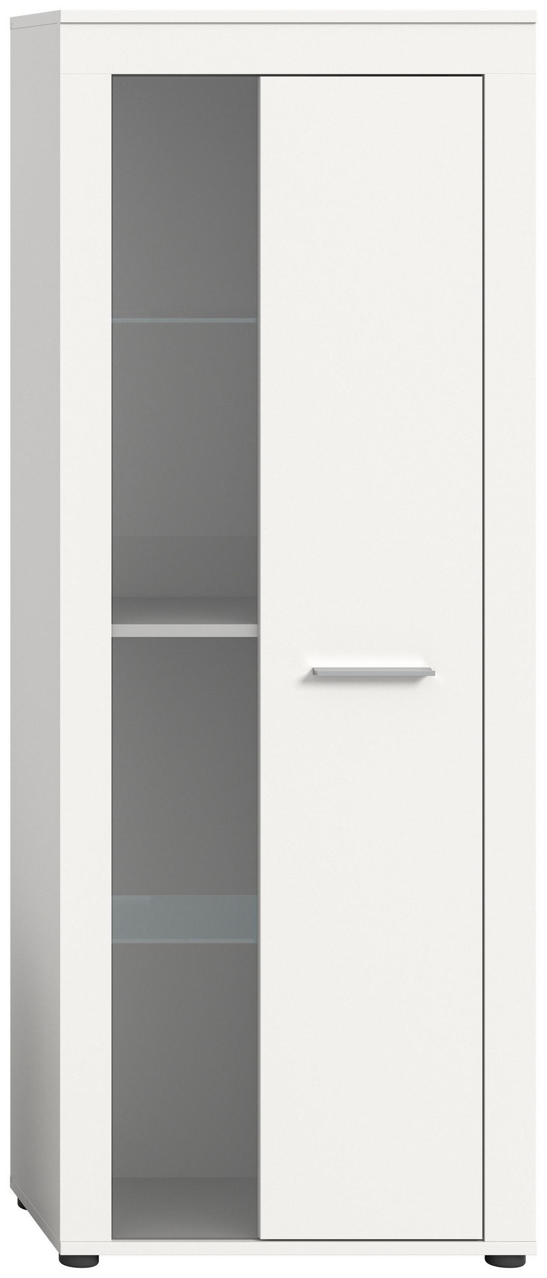 VITRINE JAM (B/H/T: ca. 60/159/35 cm) in weiß/weiß - Weiß, Holzwerkstoff (60/159/35cm)