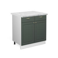 KÜCHENUNTERSCHRANK Fame-Line Grün-Gold Landhaus 80 cm, AP Marmor - Weiß/Grün, Holzwerkstoff (80/82/60cm) - Vicco