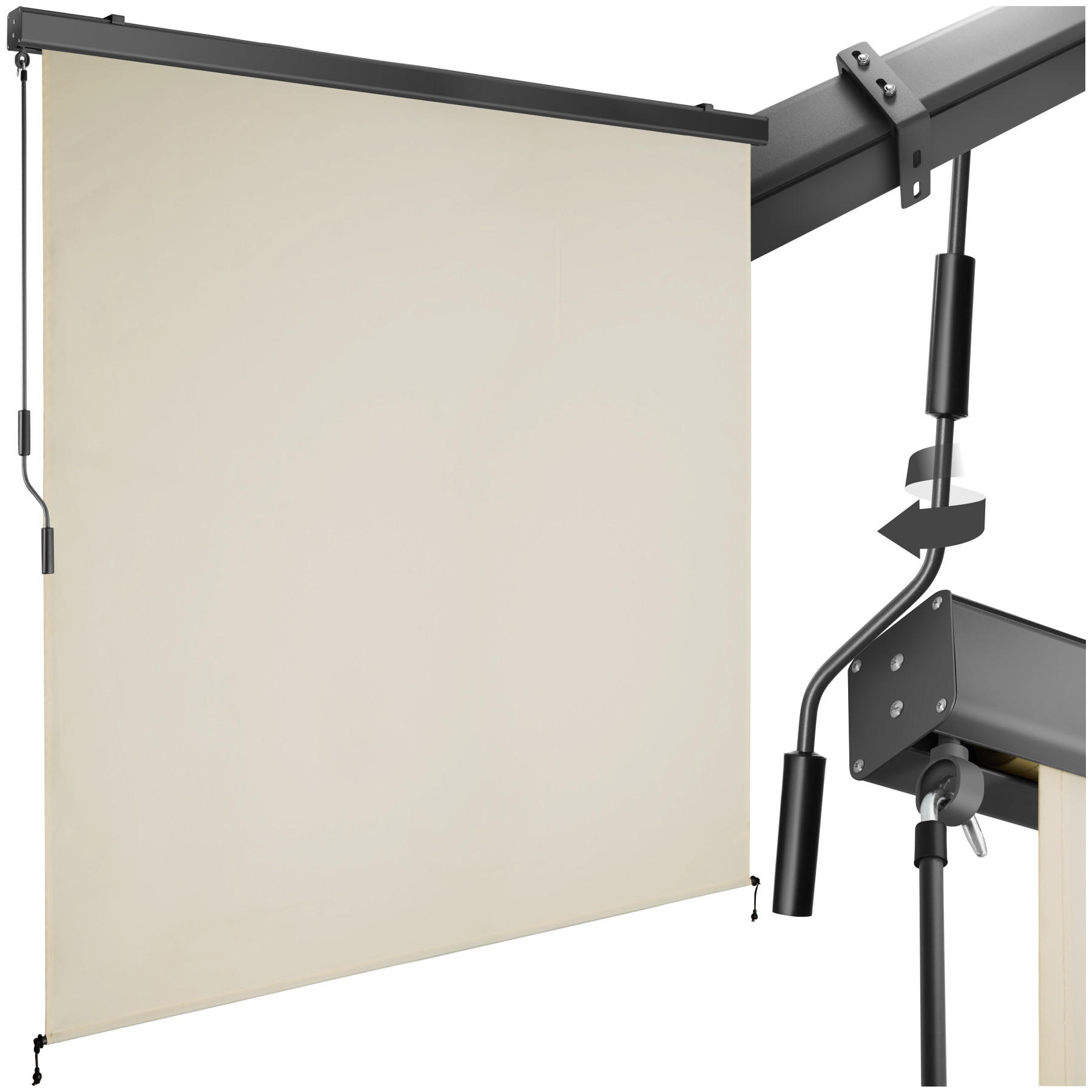SENKRECHTMARKISE Eloise,inkl. Wandhaltern,beige - Beige, Kunststoff (180/250cm) - tectake