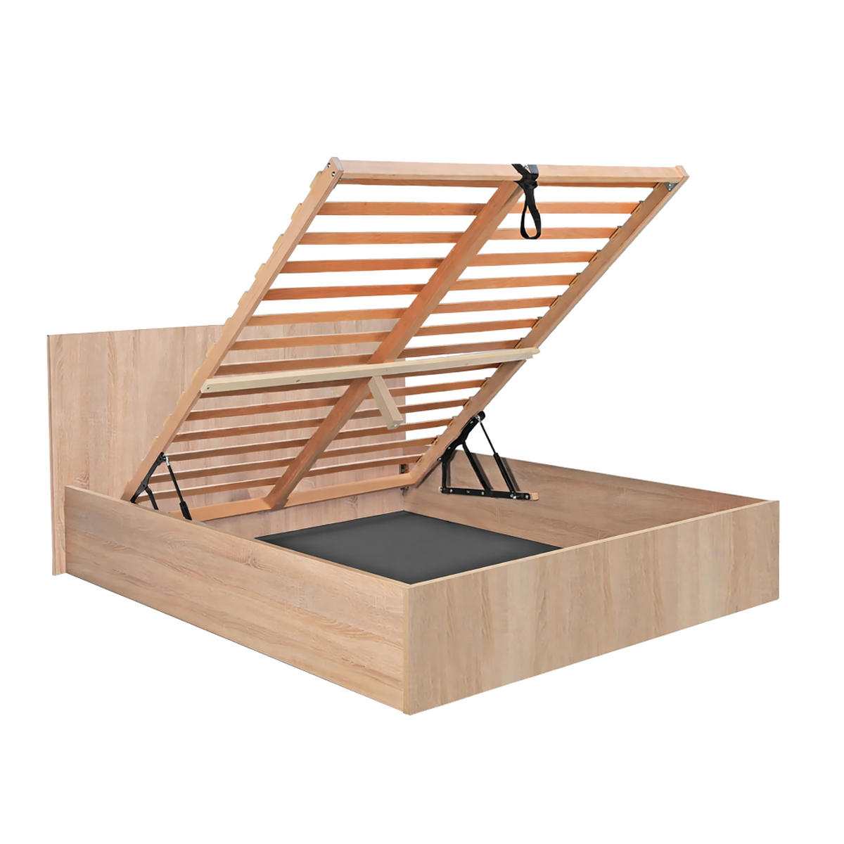 BETTKASTEN MADRID / Bett 140x200 - Eiche Gebleicht Dekor - Eichefarben, Holzwerkstoff (140/200cm) - Weber Industries