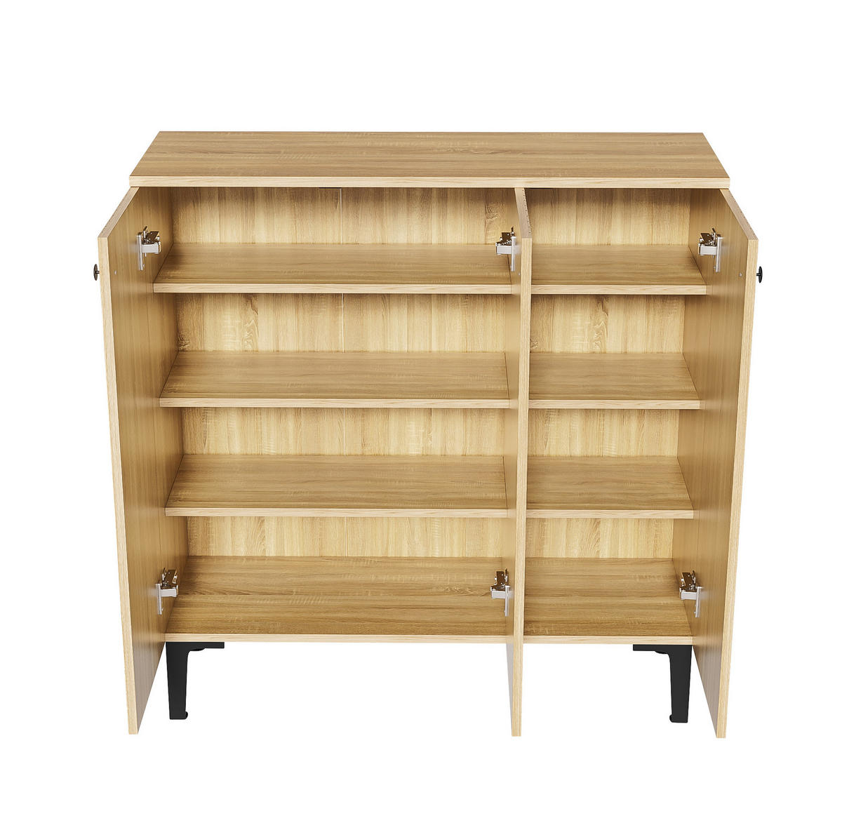 SCHUHSCHRANK 90/32/94 cm in Holzoptik mit 3 Türen und Ablage - Naturfarben, Holzwerkstoff (90/94/32cm) - Flora Grace