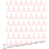 TAPETE grafische Dreiecke 53 cm x 10.05 m - Pink, Papier (53/0.1cm) - ESTAhome
