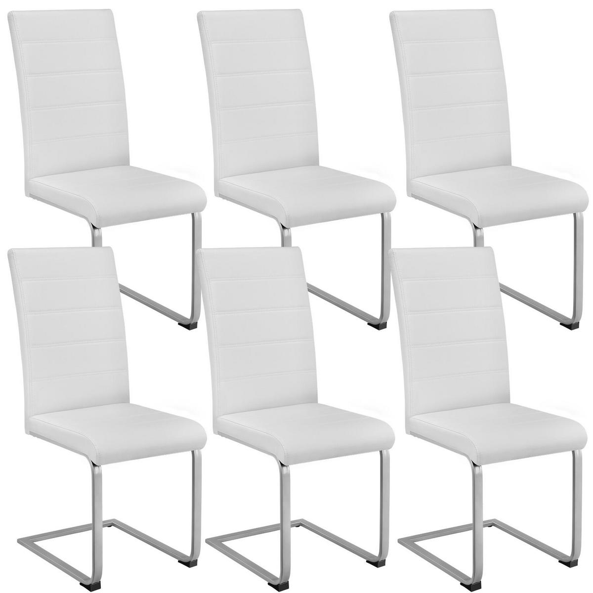 SCHWINGSTUHL 6er Set Bettina 41 x 52 x 99 cm weiß - Weiß, Textil (52/99/41cm) - tectake