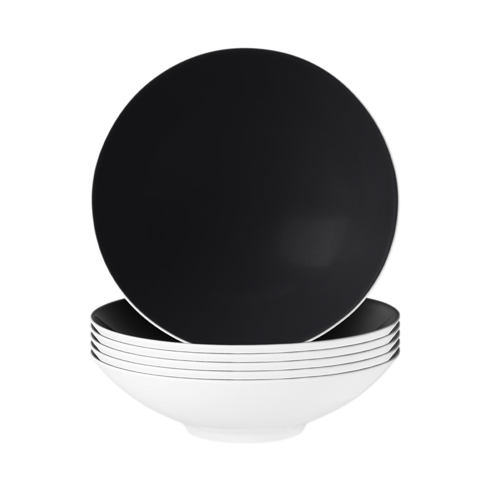 SUPPENTELLER Life Fashion Glamorous Black ø 20 cm 6er Set - Schwarz, Keramik (20cm) - Seltmann Weiden