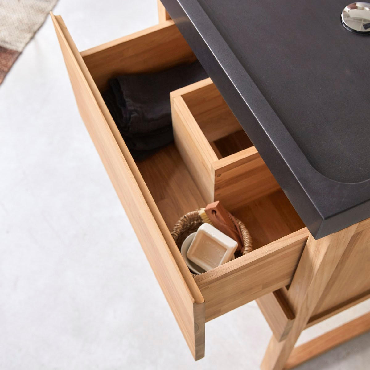 BADEZIMMERMÖBEL Edgar Hellbraun aus Teak - Hellbraun, Holz (60/88/45cm) - Tikamoon