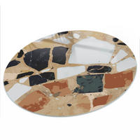 TISCHPLATTE fi100 cm – Abstraktes Mosaik - Braun, Glas (100/100/0.4cm) - Wallfluent