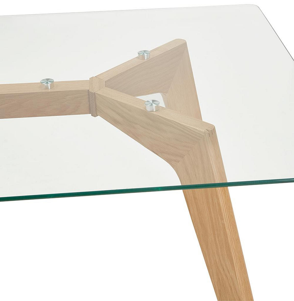 ESSTISCH – Glas Eiche 180x90 cm Transparent Modern - Transparent/Beige, Glas/Eichenholz (90/180/75cm) - KADIMA DESIGN