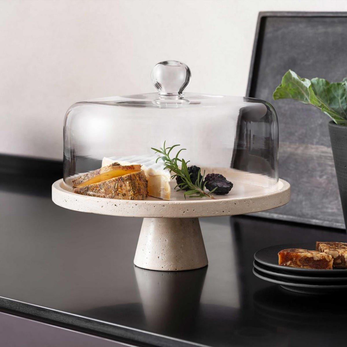 SERVIERSCHALE MIT FUSS Manufacture Travertine beige ø 28 cm - Beige, Keramik (28/10/28cm) - Villeroy & Boch