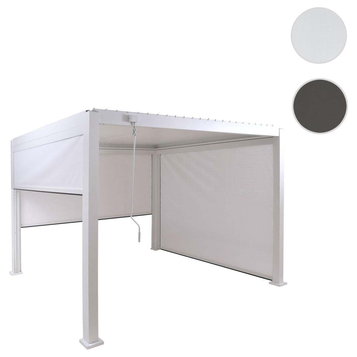 PERGOLA MIT SEITENWAND Weiß - Weiß, Metall (302/235/302cm) - MCW