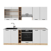 KUHINJA Fame-Line Bela podeželska hiša 235 cm , DP Marmor - bela/medeni hrast, leseni material (235/206.8/60cm) - Vicco
