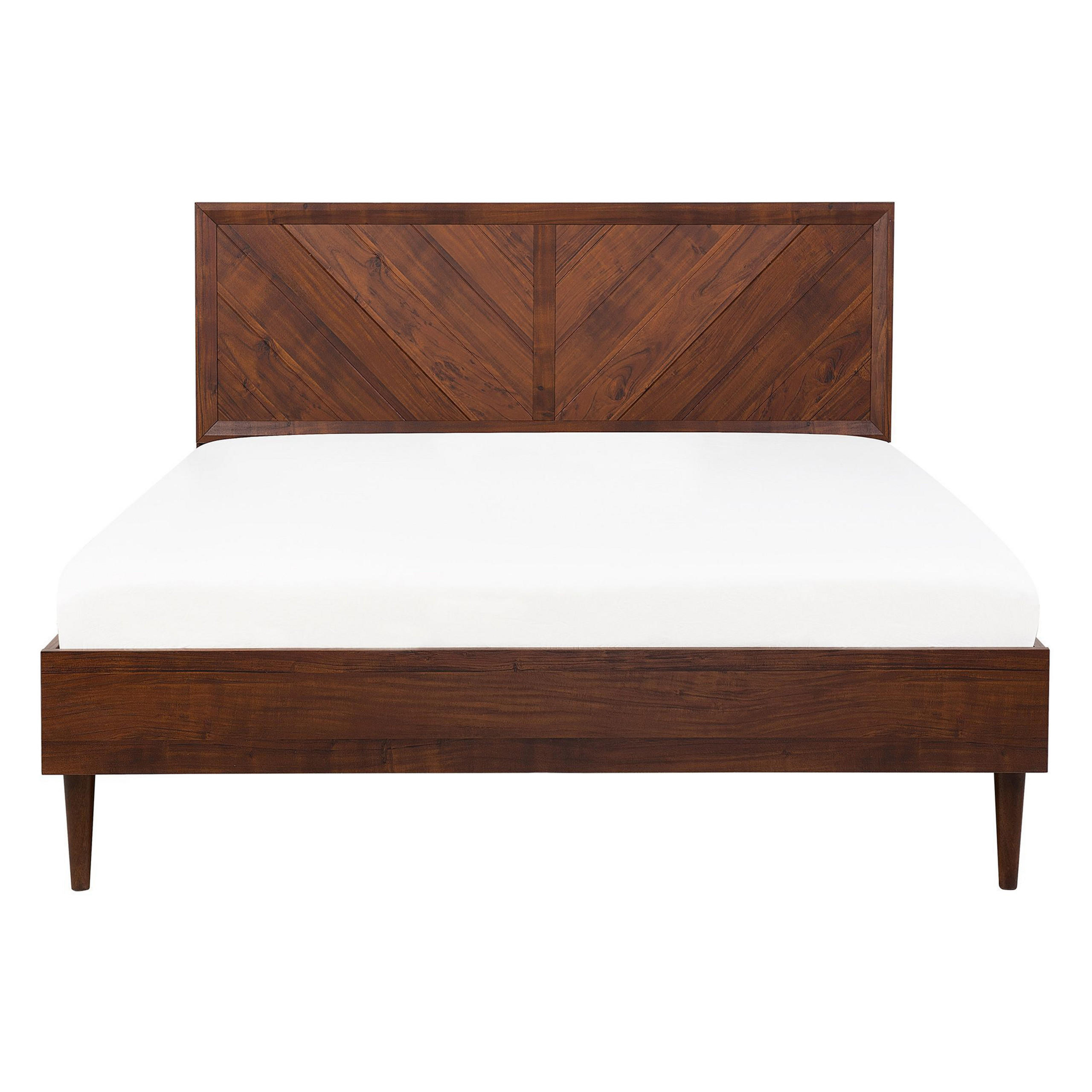 BETT 140/200cm Dunkler Holzfarbton Mialet - Dunkelbraun, Holzwerkstoff (140/200cm) - Beliani