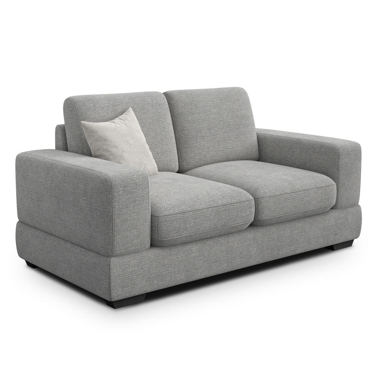 SOFA OTTO 2-Sitzer, grau - Schwarz/Grau, Holz/Textil (171/89/98cm) - Courtois Laville