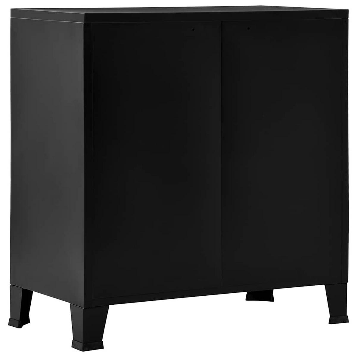 SIDEBOARD mit 4 Türen, 75/40/80 cm, aus Stahl, in Schwarz, im Industriestil - Schwarz, Metall (75/80/40cm) - vidaXL