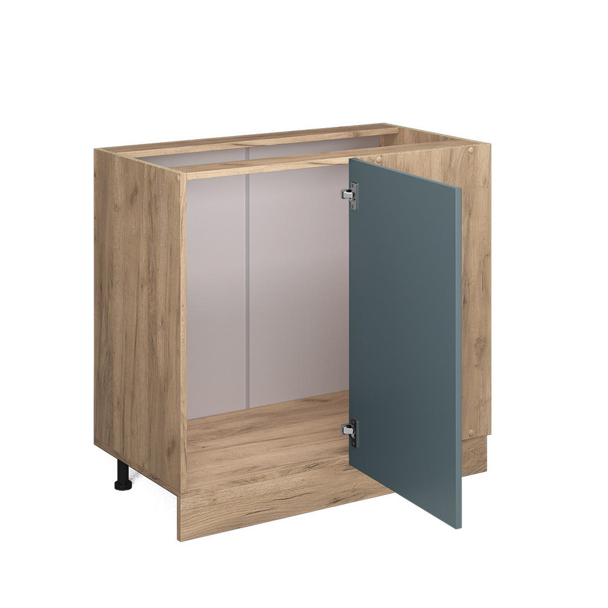 ECKUNTERSCHRANK R-Line Blau-Grau 86 cm AP Marmor - Honigeiche/Eiche Wotan, Holzwerkstoff (86/81.6/60cm) - Vicco