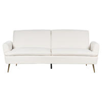 3-SITZER-SCHLAFSOFA Samtstoff Cremeweiß Vettre - Goldfarben/Weiß, Textil (210/88/84cm) - Beliani