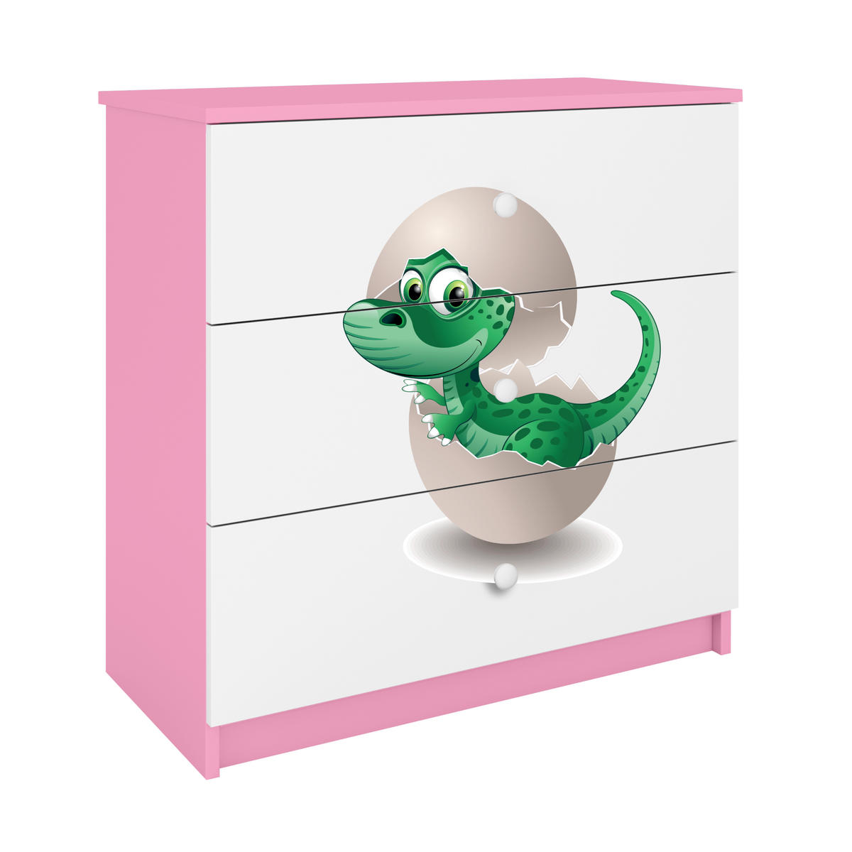 KOMMODE Babydreams Kleiner Dino 81/81/41 - Rosa, Holzwerkstoff (81/81/41cm) - RAUMHIRSCH FURNITURE