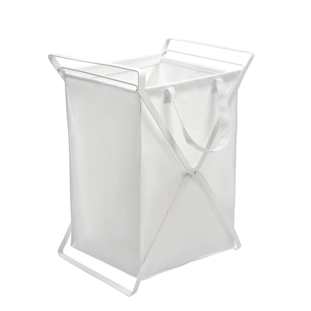 WÄSCHESAMMLER Tower weiß 37/49/64 cm - Weiß, Metall (49/64/37cm) - Yamazaki