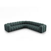 ECKSOFA symmetrisch modular Lupine aus Chenille-Stoff petrol 5 Sitzplätze - Petrol, Textil (309/309cm) - Micadoni