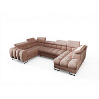 WOHNLANDSCHAFT Bastien - Rosa, Holzwerkstoff/Textil (350/95/195cm) - Fun Möbel
