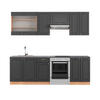 KÜCHENZEILE Fame-Line Anthrazit Landhaus/Goldkraft Eiche 240 cm AP Anthrazit - Dunkelgrau/Eiche Wotan, Holzwerkstoff (240/81.6/60cm) - Vicco