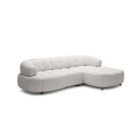 ECKSOFA Wesper S – Eckcouch mit Elektrischer Sitzverstellung, L-förmig, Freistehend, Relaxfunktion, 183x284x79 cm – Rechte, Asche - Silberfarben, Holz/Textil (284/113cm) - DomoHome