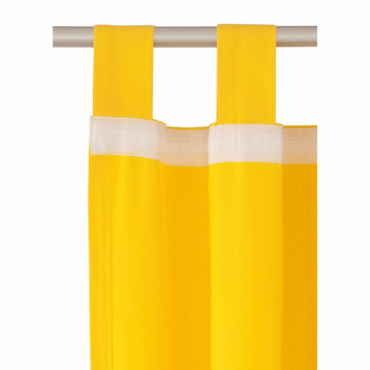 SCHLAUFENVORHANG IM UNI DESIGN DOVE Blickdicht - Dunkelgelb, Textil (140/0.5/255cm) - Tom Tailor