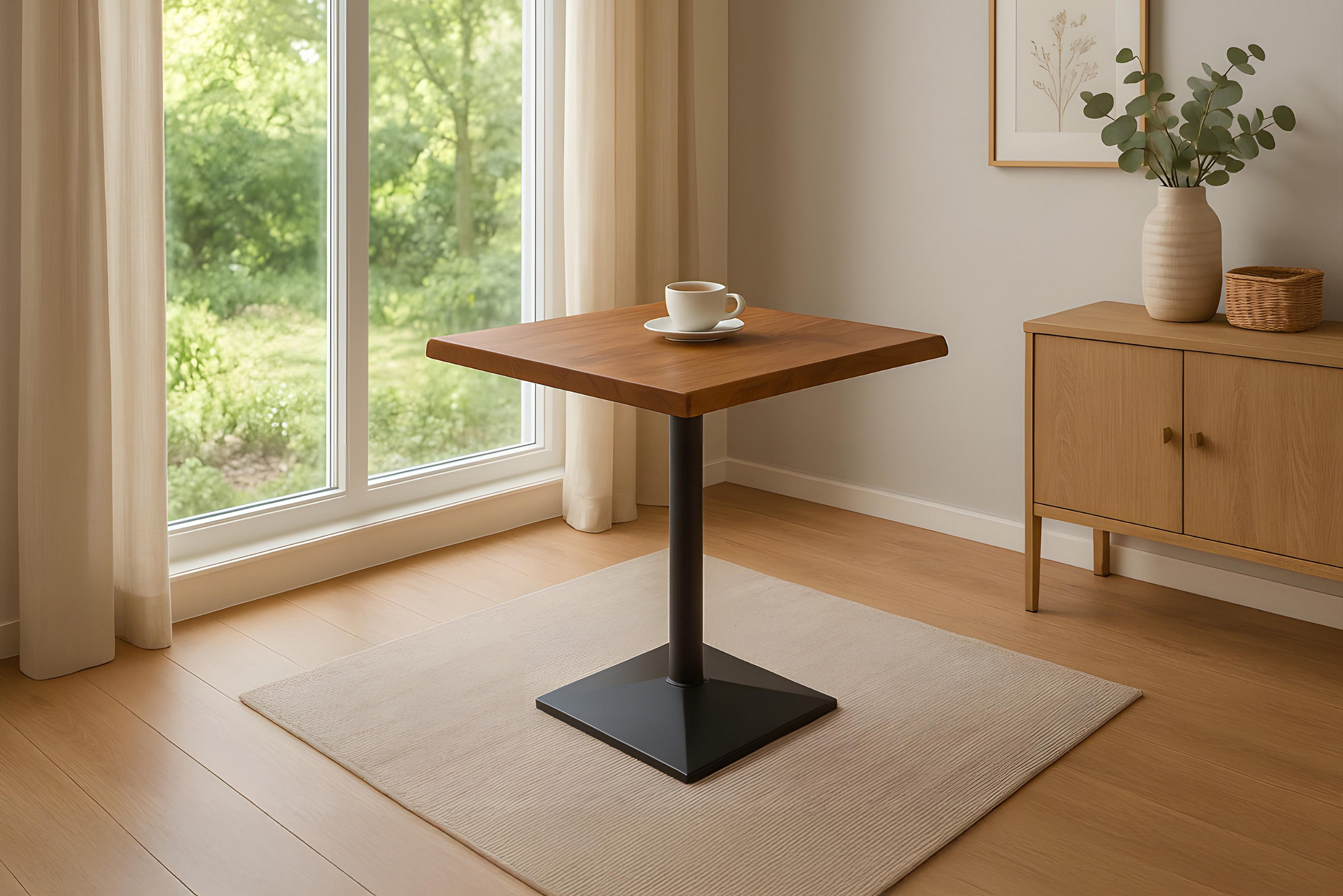 BISTROTISCH IRIS - Schwarz/Braun, Holz/Metall (70/70/76cm) - SAM