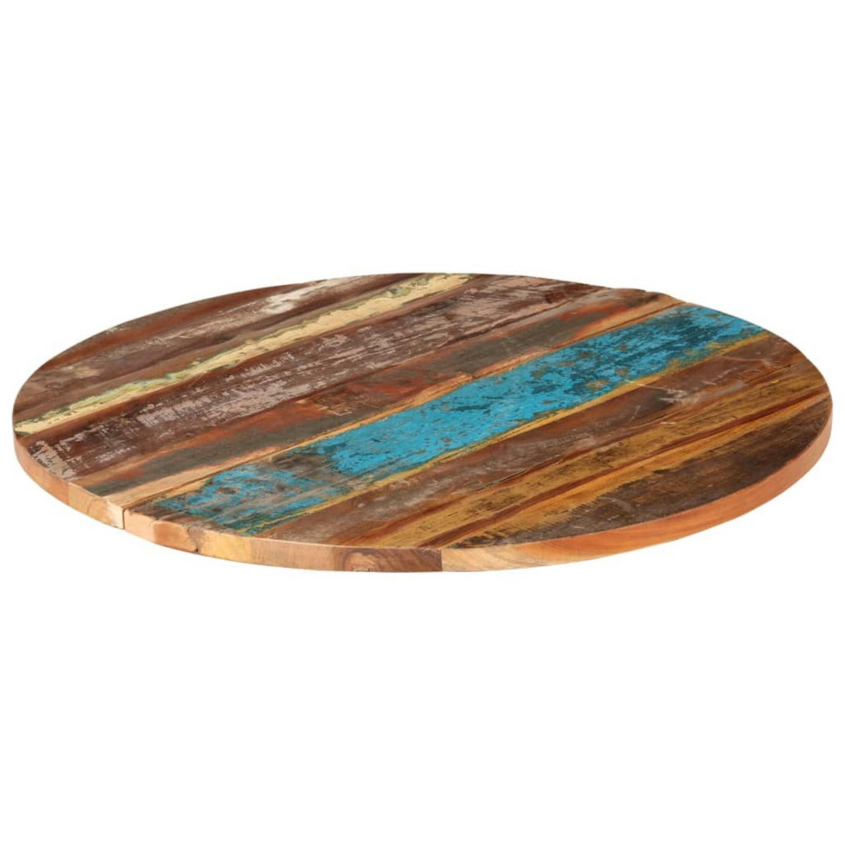 TISCHPLATTE Rund 80 Cm 25-27 Mm Altholz Massiv - Multicolor, Holz (80/80/2.5cm) - vidaXL