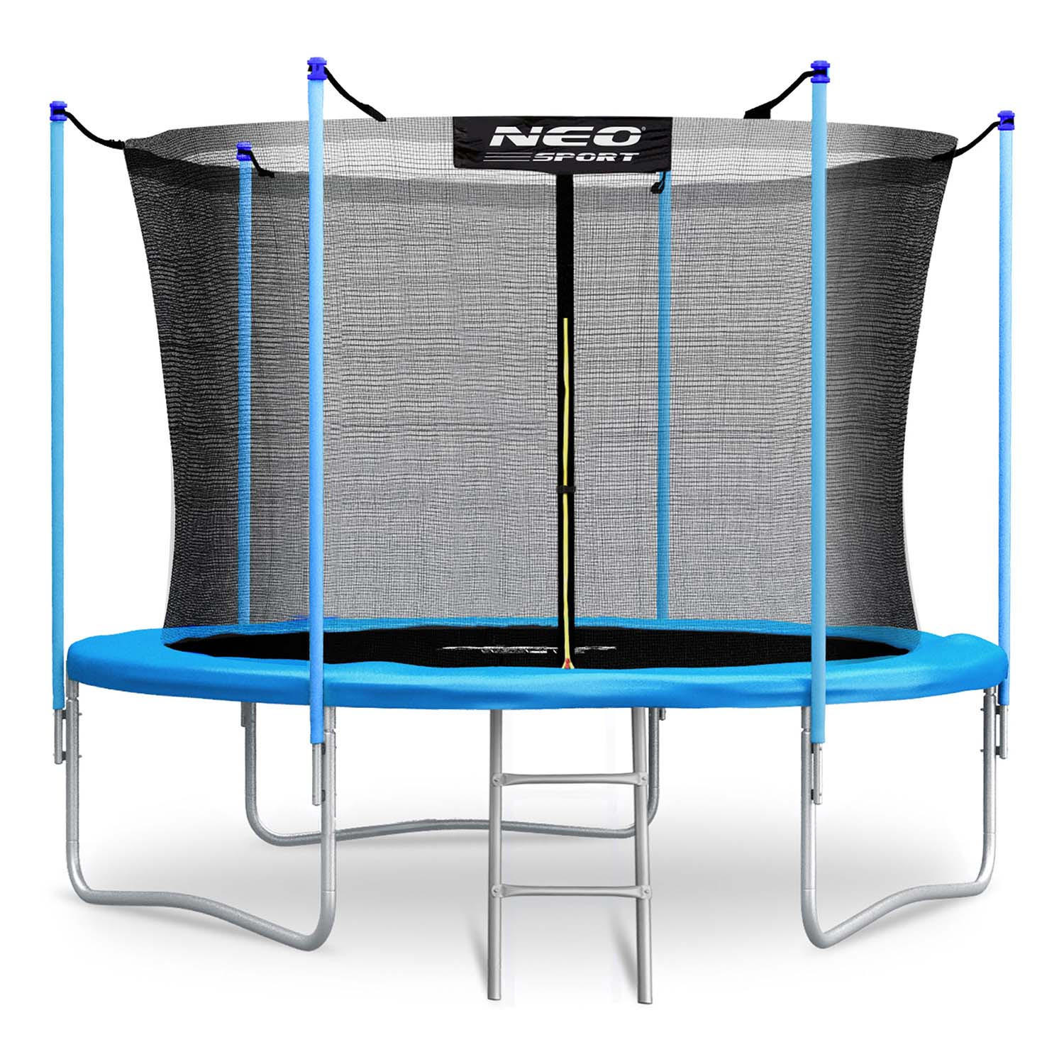 GARTENTRAMPOLIN 10 ft/312 cm mit Innengitter und Leiter - Blau, Metall (312/312cm)