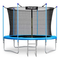 GARTENTRAMPOLIN 10 ft/312 cm mit Innengitter und Leiter - Blau, Metall (312/312cm)