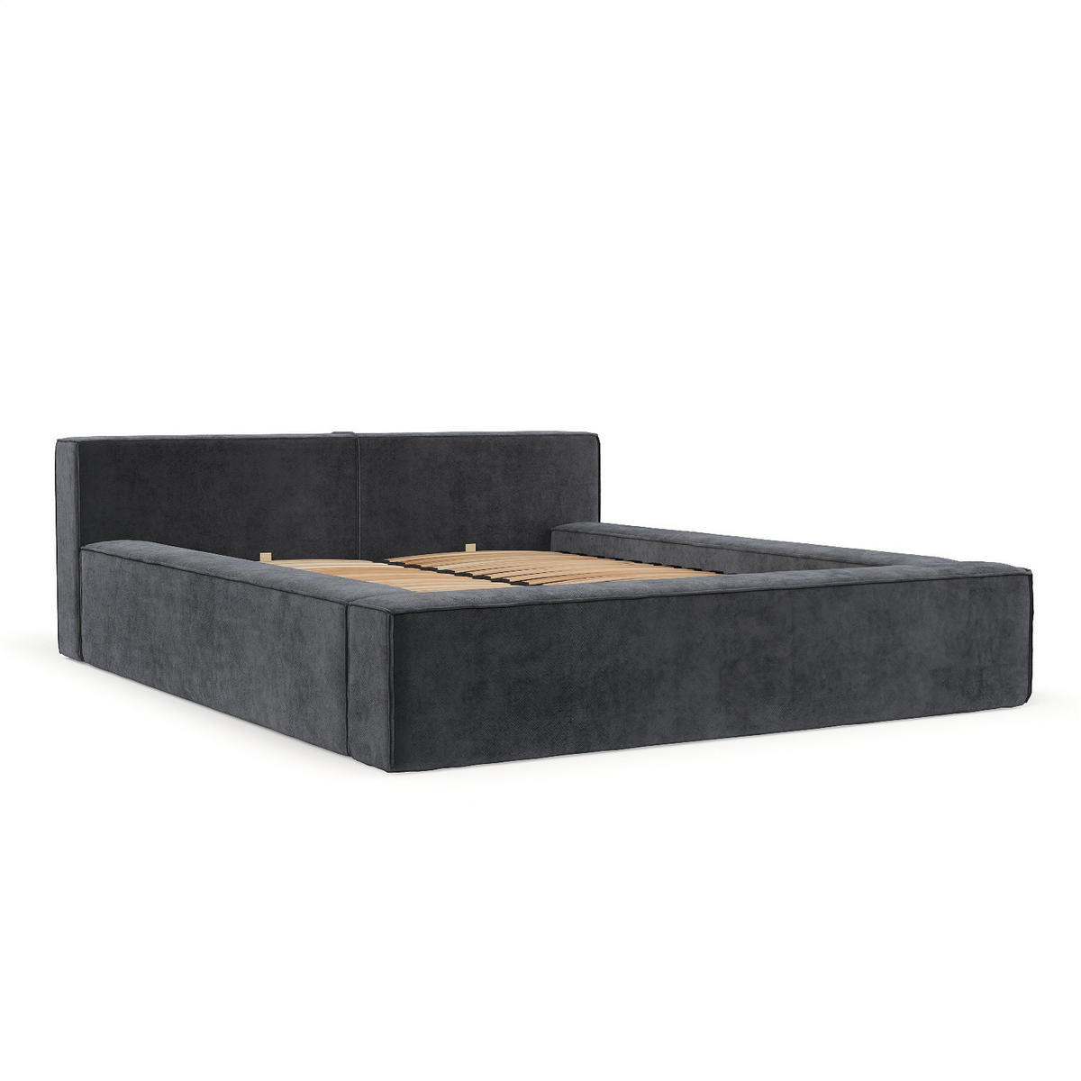 POLSTERBETT Casto mit Stauraum 200/200 cm Anthrazit im Terra NW Stoff - Anthrazit/Schwarz, Holz/Holzwerkstoff (200/200cm) - AltaBeds