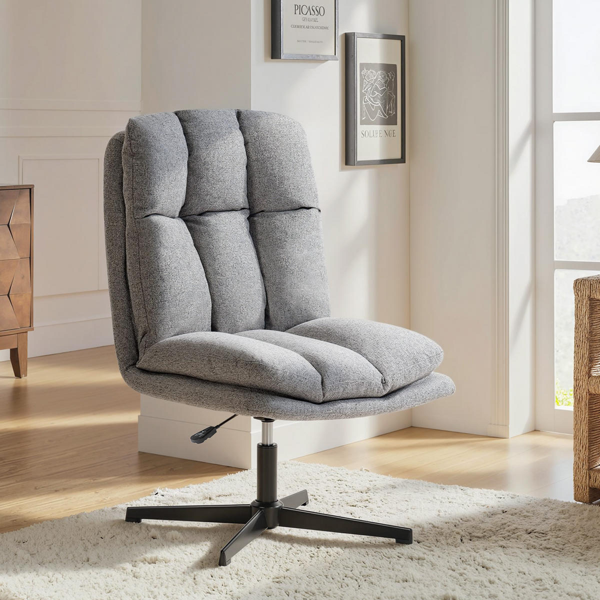 DREHSTUHL Grau 1 Stück - Grau, Textil (63/102/75cm) - GiPP