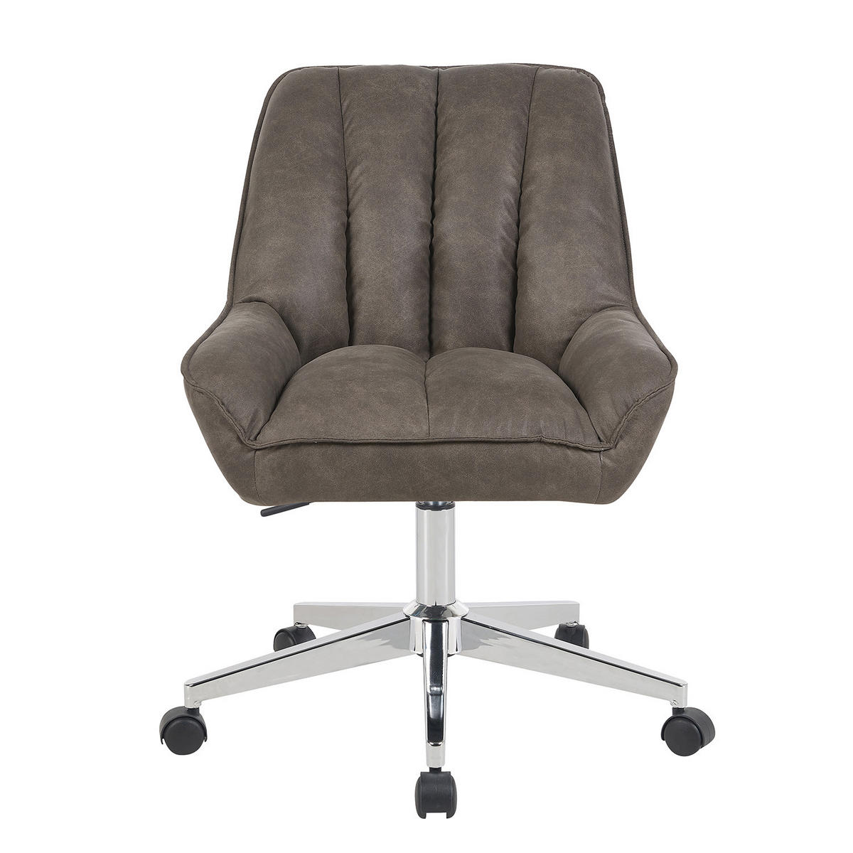 BÜROSTUHL Mika-Megan 2er-Set - Taupe/Chromfarben, Textil/Metall (60/85/68cm) - DUBI Möbel
