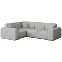 GARTENECKSOFA Lorento Outdoor in L-Form, Universell, Hellgrau Kunstleder 251/73/186 cm - Hellgrau, Textil (251/73/186cm) - WFL GROUP