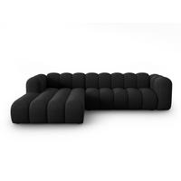 ECKSOFA modular links Lupine aus Chenille-Stoff schwarz 4 Sitzplätze - Schwarz, Textil (177/290cm) - Micadoni