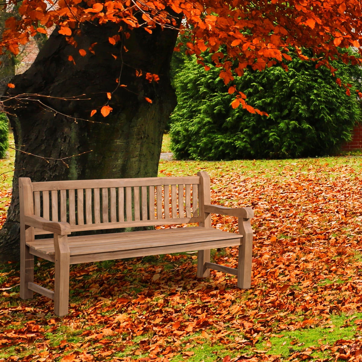 GARTENBANK Teakbank Degad Holz Teak Holzbank 180cm - Teakfarben, Holz (180/93/61cm) - DELUKE