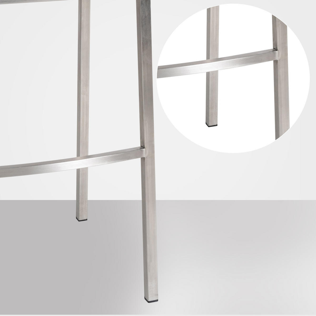 BARHOCKER Samt grau - Edelstahlfarben/Grau, Textil/Metall (64/110/48cm) - CLP