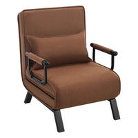 SCHLAFSOFA 3-in-1 Klappsofa Braun, 1 Stück, mit Kissen - Braun, Textil (65/75/78cm) - Kaket