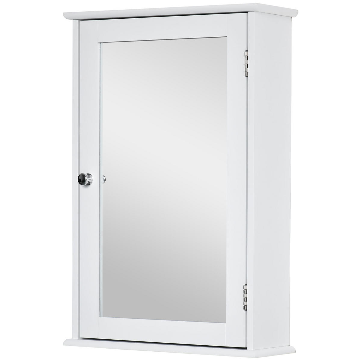SPIEGELSCHRANK mit Spiegel, verstellbarem Einlegeboden, 41*14*60cm, Weiß - Weiß, Glas (41/60/14cm) - Vallsero